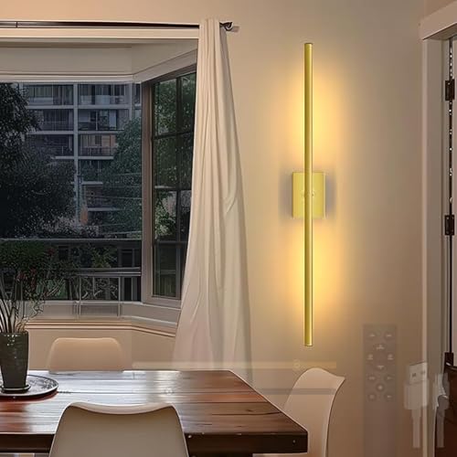 LED apliques de pared a pilas regulable con mando a distancia para interior en acabado dorado