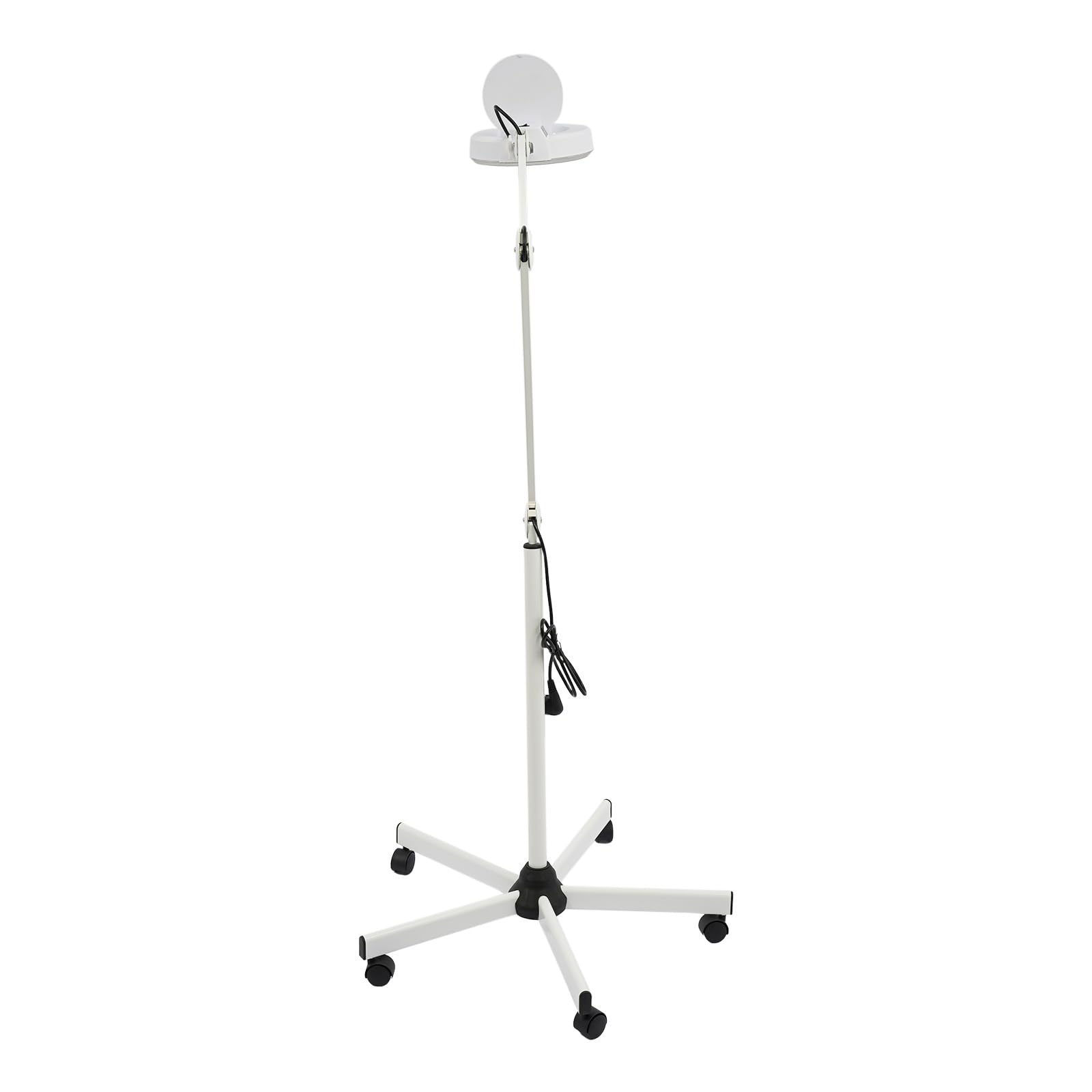 Lupenleuchte 5X, 120 LED Lupe mit Licht und Rollstativ für Kosmetik | Glaslinse 12,5cm, 5-Fach Vergrößerung, 120 LED, Rollstativ, 5 Rollen, für Nähen Lesen Modellbau Juweliere