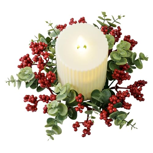 Anneaux de Bougies de Noël pour Décoration de Table de Salon