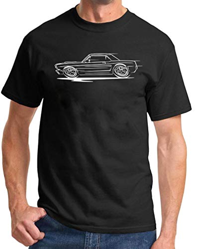 1965 1966 Ford Mustang Coupe Redline Design Classic Print Tshirt