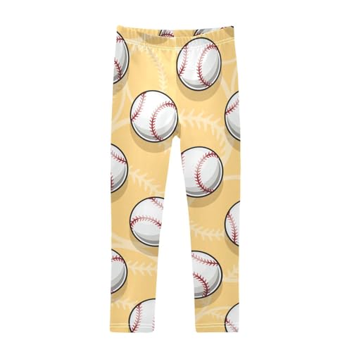 Baseball Girls Leggings,Workout Leggings for Girls Toddler Athletic Legging Size for 3-10T