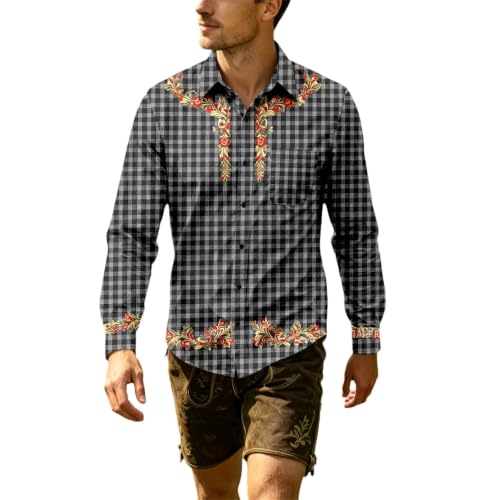 Chemise de bière respirante et légère à manches longues pour homme