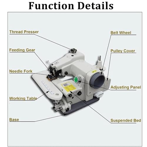 Professionale Portatile Blind Hemming Macchina da Cucire 1200RPM Metallo Corpo Regolabile Stitto 3-8mm Singola Catena di Filo Punto con Piedi Pedale per Sartori Casa Artigiani silenziosi Prestazioni s