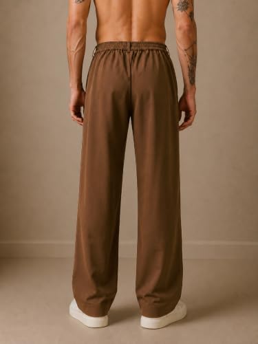 Image of Amazon Brand - INKAST Men Relaxed Fit Korean Pant | Formal Trousers | Straight Fit | Easy Wash | Office Wear