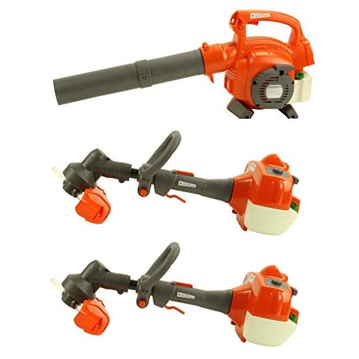 Husqvarna Kids Toy Battery Operated Lawn Leaf Blower & Lawn Trimmer (2 Pack)