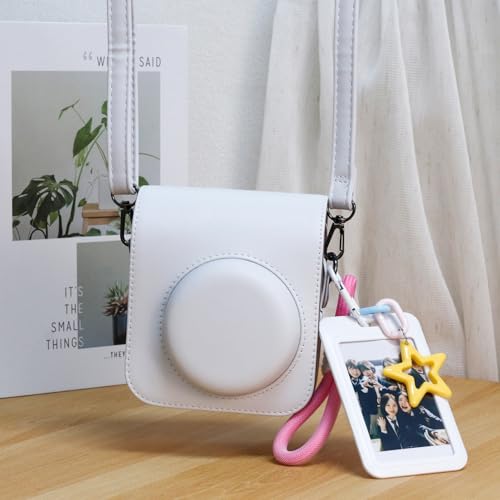 Funda para cámara Fujifilm Mini 12 de cuero PU blanco miniatura 6