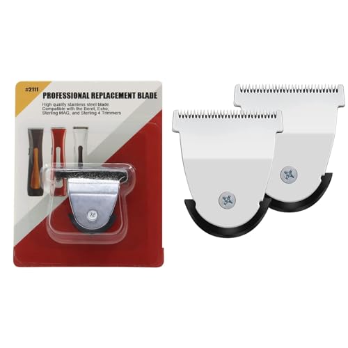 Mag Timmer Blade Replacement 2111 Blades Compatible with Wahl Sterling Mag Trimmers Blades Fits Sterling Mag Trimmer 8841/8143 /8700/8779 and Beret 8841 Trimmer (Silver/2Pack)