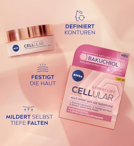 NIVEA CELLULAR Expert Lift Gesichtspflege Set, Tagespflege (50 ml), Nachtcreme (50 ml) & Lift Serum (30 ml)… – Ansicht 5