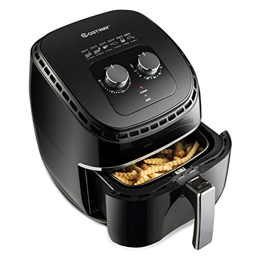 Costway Air Fryer 3.5Qt 1300W Electric Hot Oil-Less Oven Cooker, Ul Certified, Dishwasher Safe, With Smart Time&Temperature Control, Non Stick Fry Basket, Auto Shut Off (Black) #TOP7
