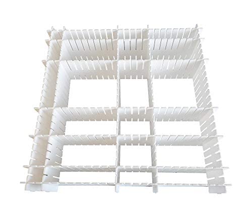 DIY Separadores de Cajones 32.4x7 cm, JSF Set de 12 Ajustable Organizador de Cajones (Blanco)