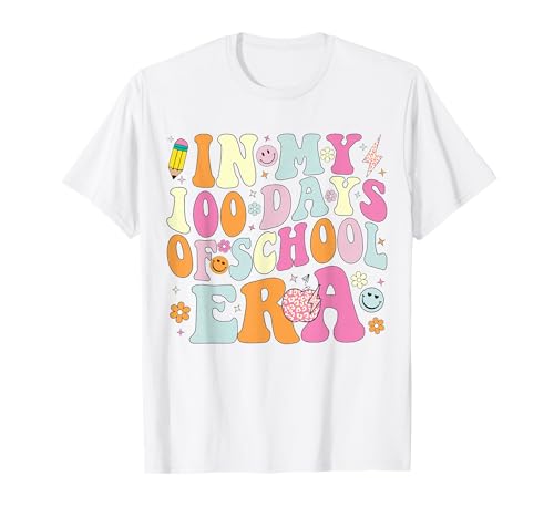Groovy In My 100 Days Of School Era Cute 100th Day of School T-Shirt
