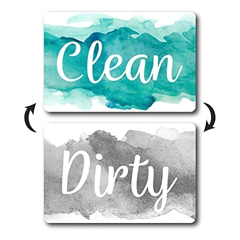 Brothers Bench Aqua & Gray Dirty Clean Dishwasher Magnet, Clean Dirty Magnet for Dishwasher, Universal Dishwasher Magnet Clean Dirty Sign for Kitchen Organization Cover