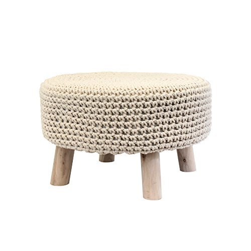 Home Deco Factory HD3706 Pouf, Cotone, Beige