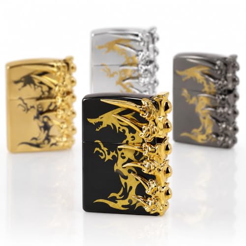 Image of Refillable Metal Lighter with Adjustable Flame, Wind Resistant Pocket Lighter, Decorative Claw Design, Reusable Flip Top Lighter for Men, Gift & Everyday Carry