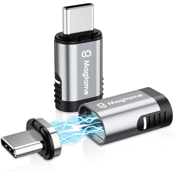 Magnetyczny adapter USB C męski na USB C, żeński, 240 W, przedłużacz adaptera typu C, transfer danych 20 Gb/s, wyjście wideo 4K do Steam Deck, ROG Ally, Switch, notebooka, komputera, tabletu, iPhone'a