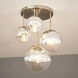 lampenkugeln kunststoff Für LED geeignet: Diese edle Glaslampe 4 flammig besitzt 4 Fassungen E27 für 2 x max. 40W und 2x max. 25W pro Leuchtmittel. Nutzen Sie moderne LED Lampen und sparen Sie Energie und Geld. Unsere Empfehlung: moderne LED Filamentlampen. Ohne Leuchtmittel.