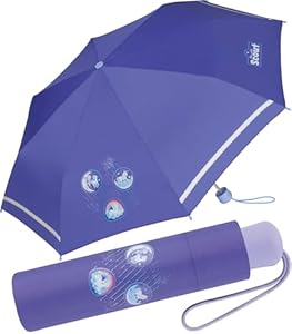 Scout Kinder-Taschenschirm mit reflektierendem Streifen Lila Luna