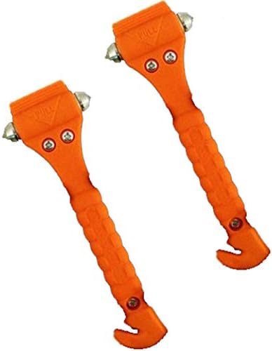 (2-Pack) Universal Emergency Hammer Window Punch & Seat Belt Cutter for Automotive Safety