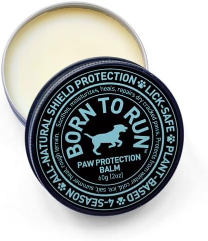 Born To Run Dog Paw Balm for Winter 60g | Handmade in Canada | Natural Paw Protection for Ice Cold & Rough Surfaces | Instant Relief | Soothes Moisturizes Dry Cracked Paws | Lick-Safe Vegan
