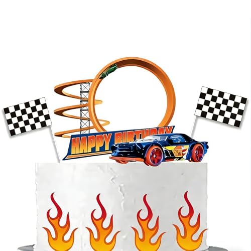 8 Piezas de Set de Decoración de Pastel, Cake Toppers de Coche Todoterreno Estilo Cartoon, Decoración de Pastel Happy Birthday para Niños, Ideal para Cumpleaños y Fiestas Infantiles