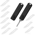 Automatic Retractable Hand Shank with 10 Replacement Accessories, Featuring a Retractable Pocket Clip Safety Design, Suitable for DIY Carving, Office, Home, and Warehouse use (Black)