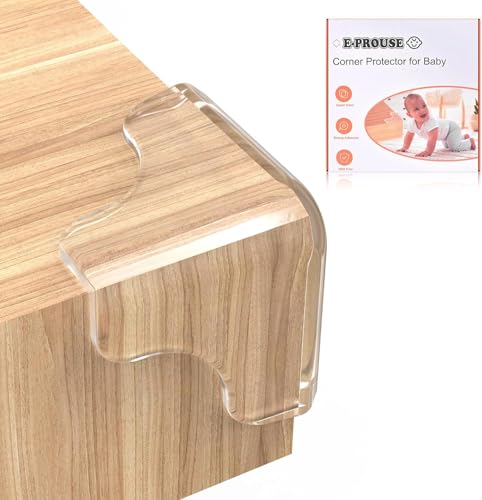 Paraspigoli Bambini,8 Pezzi Colla Pre-tape Trasparenti Paraspigoli Angolari in Gomma per Sicurezza Bambini Casa Con Supercolla Aggiornata, per Tavolo Mobili Corner Protectors T Shape