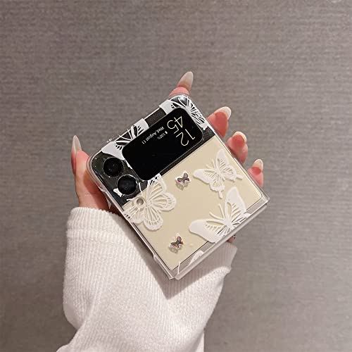 Coque rigide papillon 3D Samsung Z Flip 4 antichoc et strass
