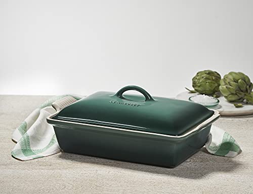 Image of Le Creuset Stoneware Covered Rectangular Casserole, 12 inch x 9 inch, Artichaut