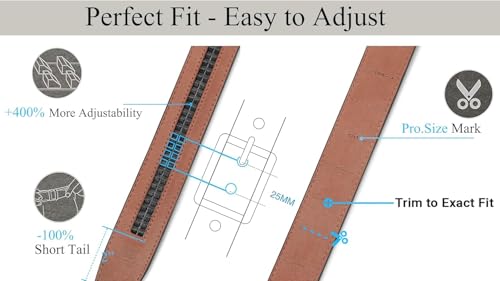 35mm Dress Genuine Leather Men’s Ratchet Belt Adjustable Golf Pants Casual Gift.4