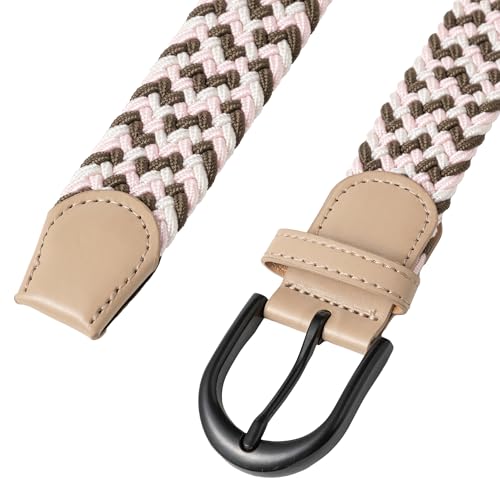 Image of Mile High Life | Braided Stretch Elastic Belts | Pin Oval Solid Black Belt Buckle | PU Loop End Tip Men /Women /Junior Belt