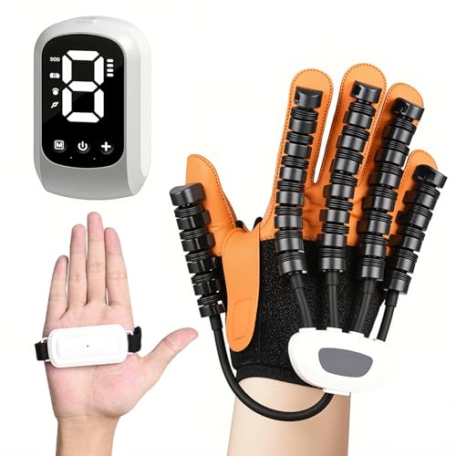 Rehabilitation Robot Glove for Stroke Hemiplegia Stroke Recovery Equipment Robotic Hand Trainer for Nerve Injury Pain Relief with Mirror Therapy Technology Fingers Strength Training Device (Right L)