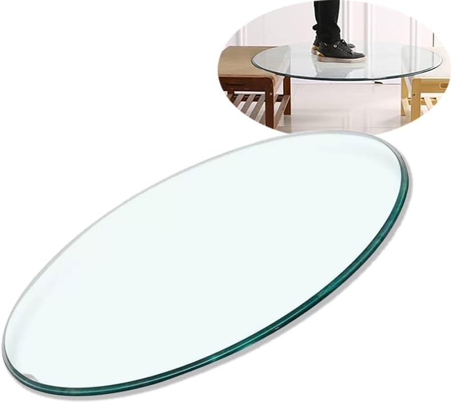 Tempered Glass Table Top 16" 17" 19" 20" 23" 24" Round Clear Glass Tabletop 1/4" Thick, Ideal for Home, Office, Garden or Patio Table Replacement(24inch(60cm))