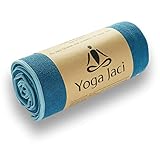 Hot Yoga Mat Towel - Non Slip and Skidless - Sweat Absorbent - Perfect for Bikram, Hot Yoga (Blue, 1 Mat Towel 24
