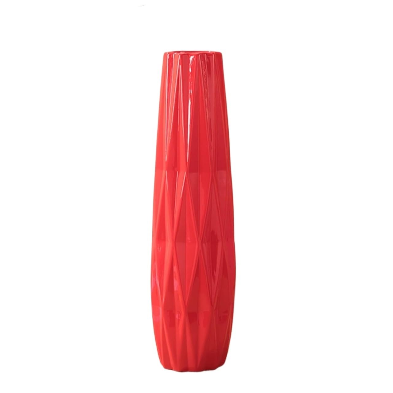 SnamicE Ceramic Vase,Decorative Large Vases,floor vases,Vases Red Ceramic Flower Vase, Large Floor vase, for Modern Rustic Home Decor Vase, for Friends and Family, Chr,Red-16.5x60cm