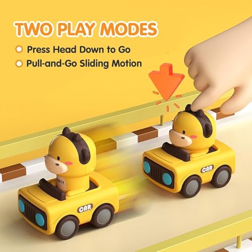 Image of ToyBharat Pressing Go Animal Car is a Multicolour Push N Go Toy with Realistic Animal Design. A Safe and Non-Toxic Kids Gift, Perfect for Indoor and Outdoor Play for Boys and Girls Aged 1-6 Years