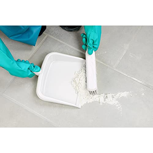 Image of SPARTA Large Handheld Dustpan with Hanging Hole, Heavy-Duty Plastic Dustpan with Wide Lip for Countertops and Surfaces, Plastic, 10 Inches, White, (Pack of 12)