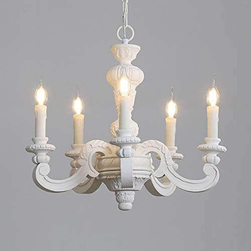 Lustre E14 réglable en bois massif YRYRYW, plafonnier de style bougie rustique pour salon