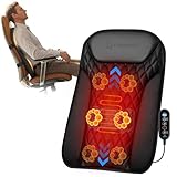 COMFIER Ultra-Slim Heated Back Massager for Chair,Deep Tissue Shiatsu Back Massager with Heat,Up–Down Moving 10 Massage Nodes,Upper/Lower/Full Back Relief,Gift for Women & Men