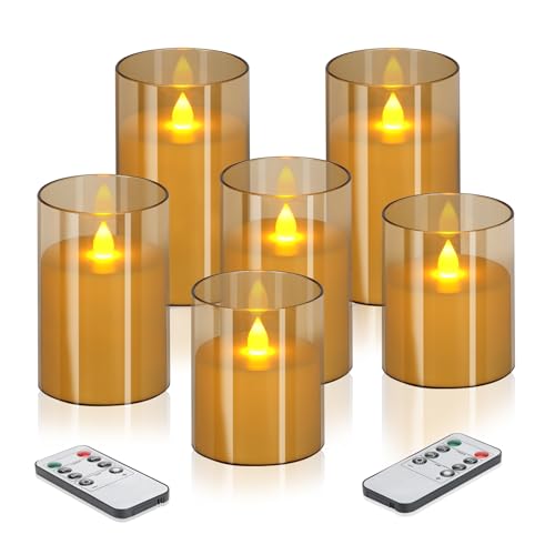 wemarry Flameless Candles 4" 5" 6" Set of 6 Acrylic