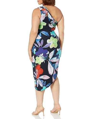 Image of Adrianna Papell Women's One Shoulder Printed Dress
