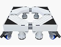 CarolynDesign Waschmaschinenständer, multifunktional, bewegliche, verstellbare Basis mit 4 x 2 feststellbaren Rollen und 8 starken Füßen für Waschtrockner und Kühlschrank (L)