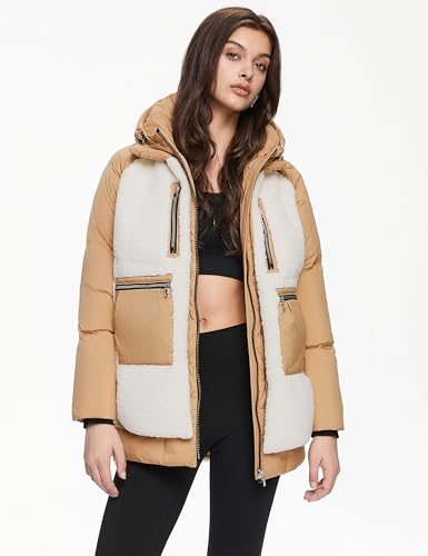 Orolay Women's Thickened Winter Down Coat Windproof Hooded Puffer Jacket with 6 Pockets3