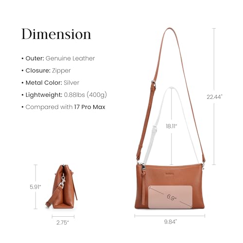 Image of befen Genuine Leather Crossbody Bags for Women, Small RFID Leather Cross Body Purses Shoulder Handbags