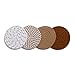 RICHCEE 4 Pcs Coasters for Drinks, 4.3 Inch Fit for All Kinds of Cups, 4 Colors Minimalist Absorbent Cotton Handmade Coaster for Tabletop Protection/Housewarming Gift/Home Decor (Coffee)