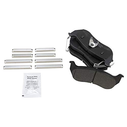 Image of TRQ Rear Brake Pad and Rotor Set Semi Metallic Rotors Calipers Compatible with 2006-2010 Ford Explorer Mercury Mountaineer 2007-2010 Explorer Sport Trac