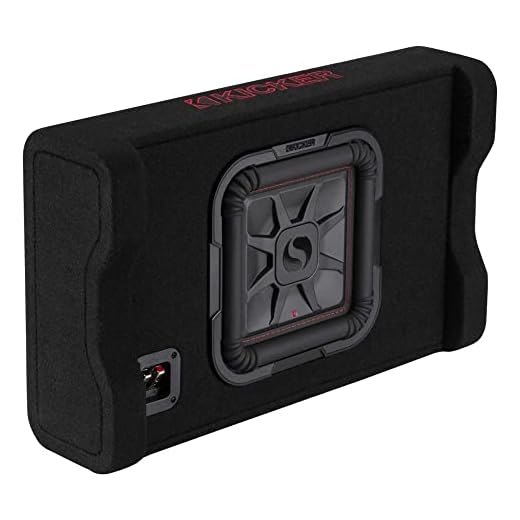 KICKER 49L7TDF102 Down-Firing Loaded Enclosure|2-ohm Impedance|Fitted with 46L7T104 10" Subwoofer|500 Watts RMS|1000 Watts Peak|Compact Design|Legendary Sound Quality|Car,Truck,SUV,Van