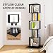 ZRainbowroad Rotating Bookshelf Tower, 5 Tier Spinning Bookshelf with Acrylic Plate, 360° Revolving Bookcase for Small Space, Living Room & Office, Black