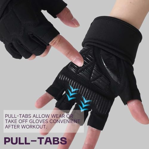 Image of Anti-Slip Weight Lifting Gloves for Men & Women - Breathable Gym Gloves with 5mm Gel Padding & Wrist Support for Crossfit /Powerlifting (S-XL)