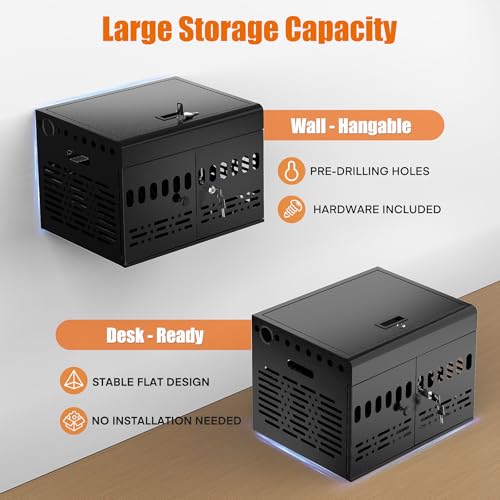 Image of Meteteel 12 Device Tablet Charging Station Lock Box for Chromebook Black