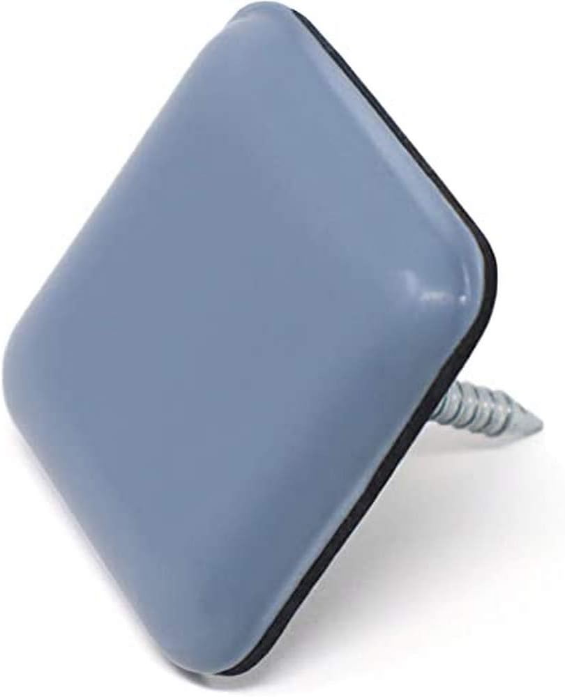 Adsamm® 100 x PTFE Furniture Gliders with Nail/Grey/Blue / 24 x 24 mm/Square/Furniture and Floor Gliders with Nail
